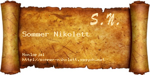 Sommer Nikolett névjegykártya